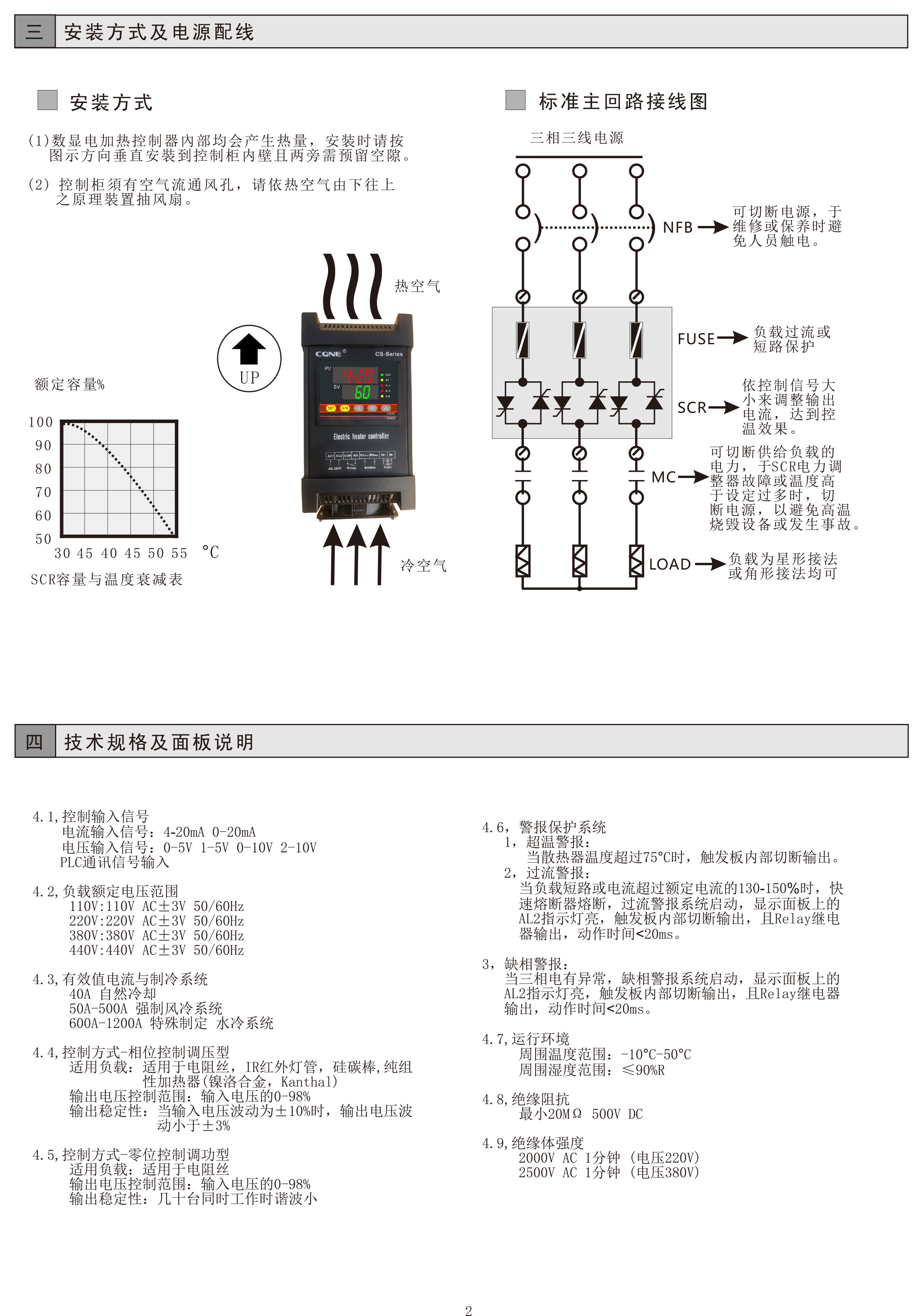 智能溫控型和電流型電力SCR調功器單相三相電加熱加熱功率節制器(圖6) 智能溫控型和電流型電力SCR調功器單相三相電加熱加熱功率節制器(圖6)